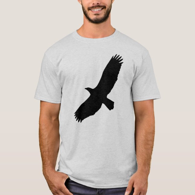Bald Eagle in Silhouette Black Graphic T-Shirt (Vorderseite)