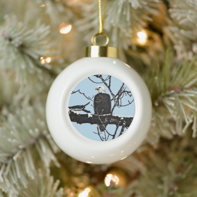 Bald Eagle Keramik Kugel-Ornament (Baum)