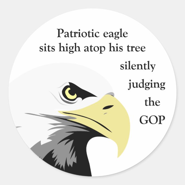 Bald Eagle Kommentar zur modernen Politik Runder Aufkleber (Vorderseite)