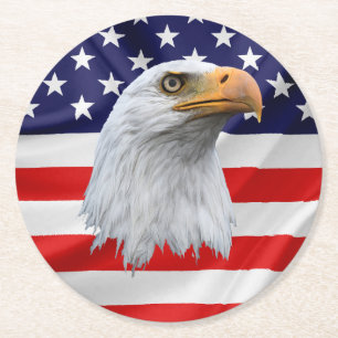 Bald Eagle liebliches patriotisches Geschenk Runder Pappuntersetzer