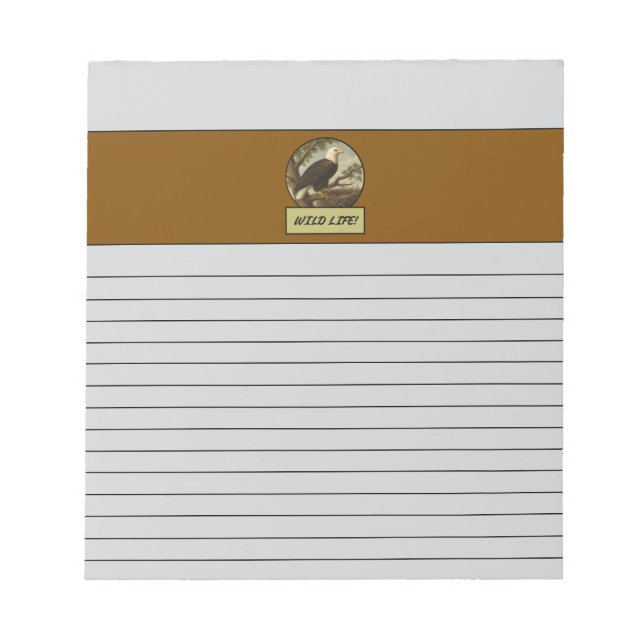 Bald Eagle Light Gray Notepad Notizblock (Vorderseite)