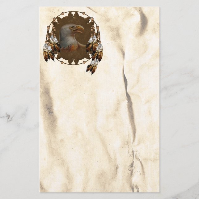 Bald Eagle Mandala Native American Stationery Briefpapier (Vorderseite)