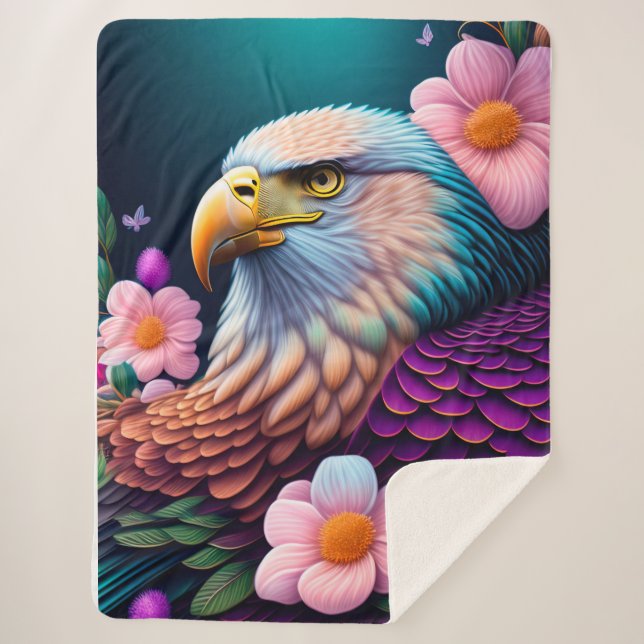 Bald Eagle mit Blume Sherpadecke (Vorderseite)