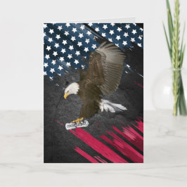 Bald Eagle mit Diplom auf der Flagge Karte