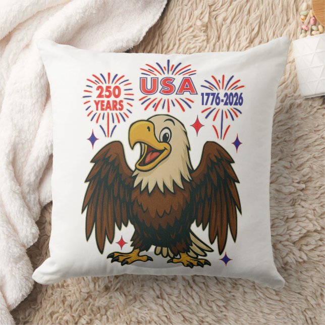 Bald Eagle mit Fireworks- USA 250 Years 1776-2026 Kissen (Decke)