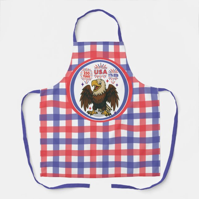 Bald Eagle mit Fireworks- USA 250 Years 1776-2026 Schürze (Vorderseite)
