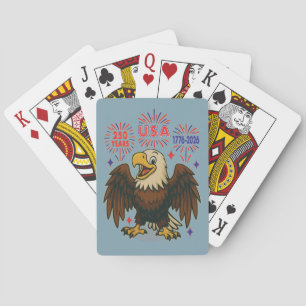 Bald Eagle mit Fireworks- USA 250 Years 1776-2026 Spielkarten