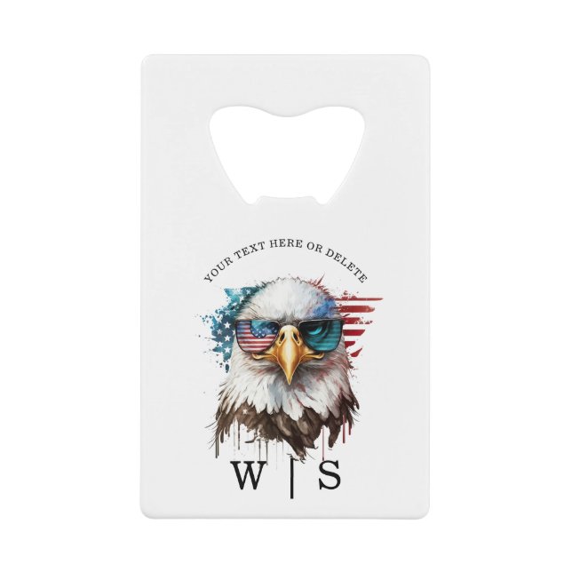 Bald Eagle modernes und einzigartiges nationales S Geldbeutel Flaschenöffner (Vorderseite)