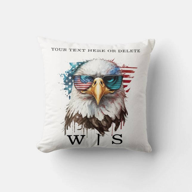 Bald Eagle modernes und einzigartiges nationales S Kissen (Vorderseite)