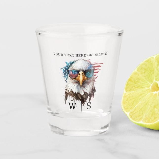 Bald Eagle modernes und einzigartiges nationales S Schnapsglas (Vorderseite)