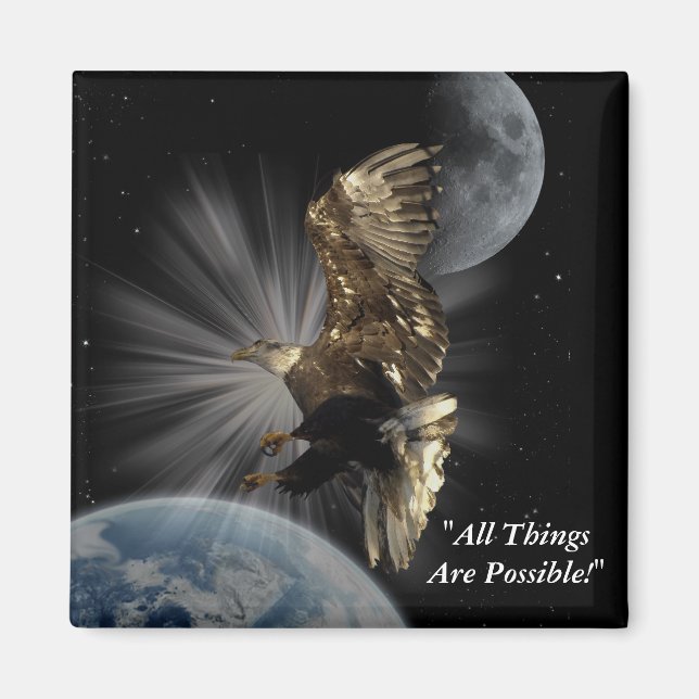 Bald Eagle Motivierend Magnete Magnet (Vorne)
