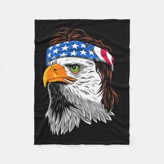 Bald Eagle Mullet USA Fleecedecke (Vorderseite)