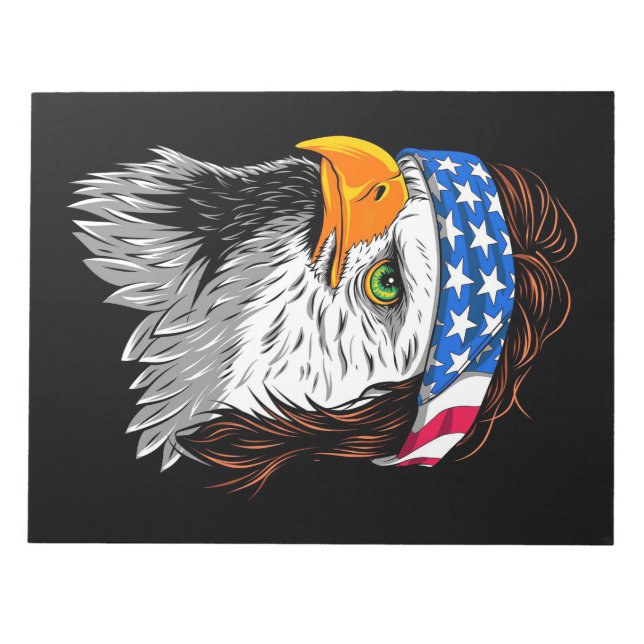Bald Eagle Mullet USA Notizblock (Vorderseite)