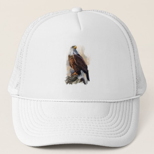 Bald Eagle Painting Trucker Hat Truckerkappe (Vorderseite)