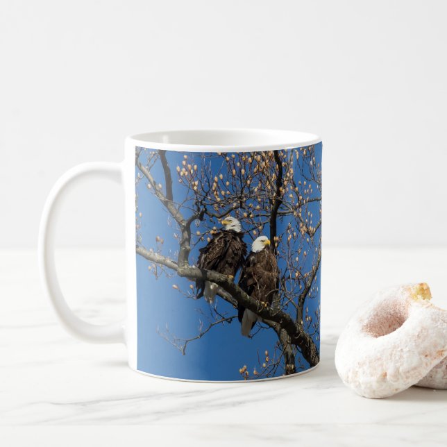 Bald Eagle Pair Kaffeetasse (Mit Donut)