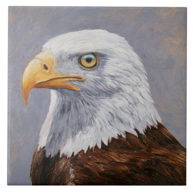 Bald Eagle Portrait Fliese (Vorderseite)