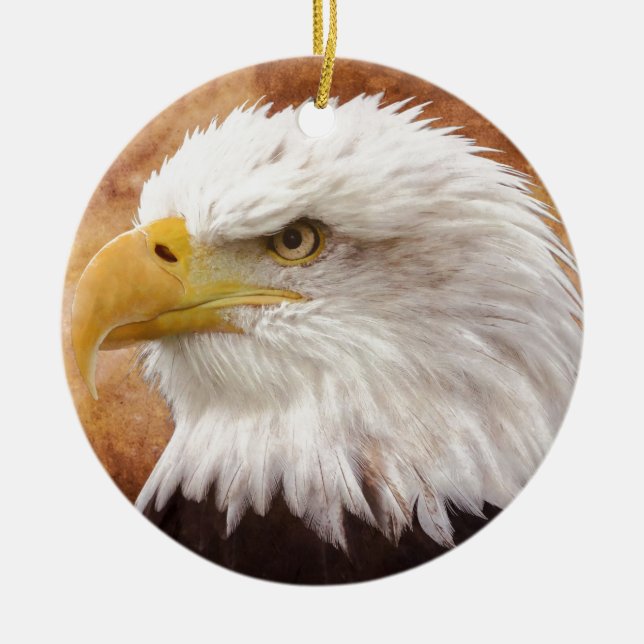 Bald Eagle Portrait Keramikornament (Vorne)
