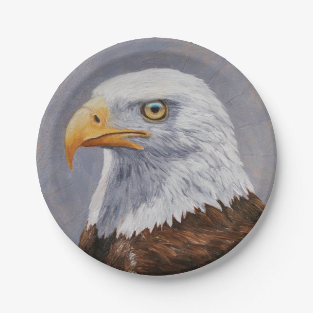 Bald Eagle Portrait Pappteller (Vorderseite)