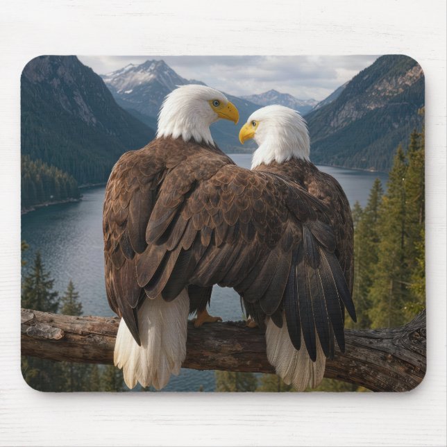 Bald Eagle Protecting His Mate Mousepad (Vorne)