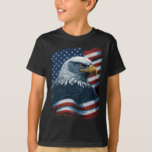 Bald Eagle Proud Patriotic American Us Flag 4. T-Shirt