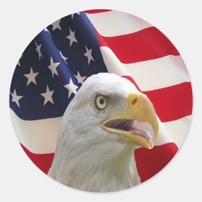 Bald Eagle Round Stickers (Vorderseite)