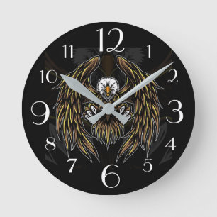 Bald Eagle Runde Wanduhr