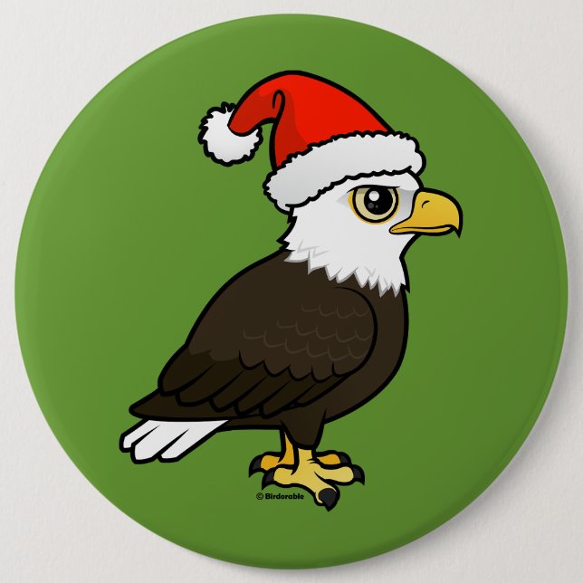 Bald Eagle Santa Button (Vorderseite)