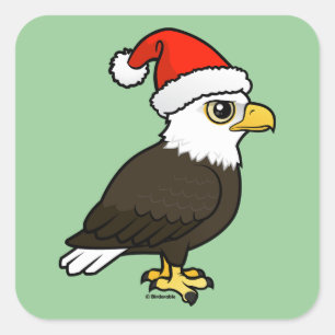 Bald Eagle Santa Quadratischer Aufkleber