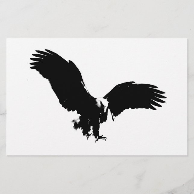 Bald Eagle Silhouette Briefpapier (Vorderseite)