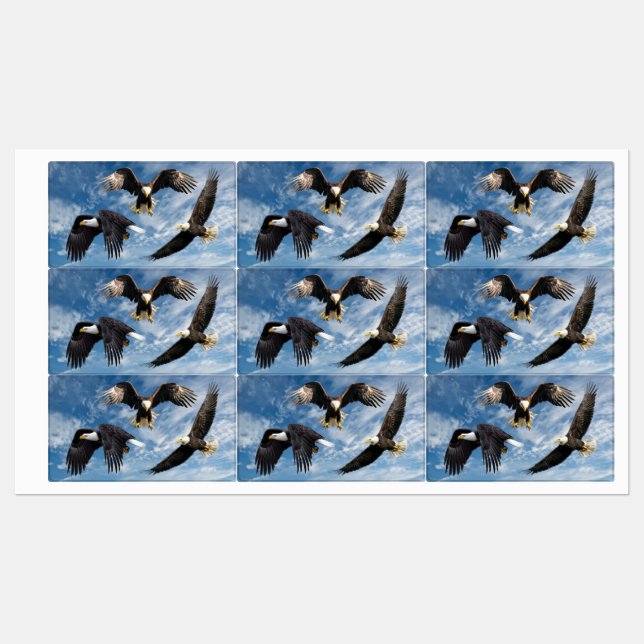 Bald Eagle Soaring Etiketten (Blatt)