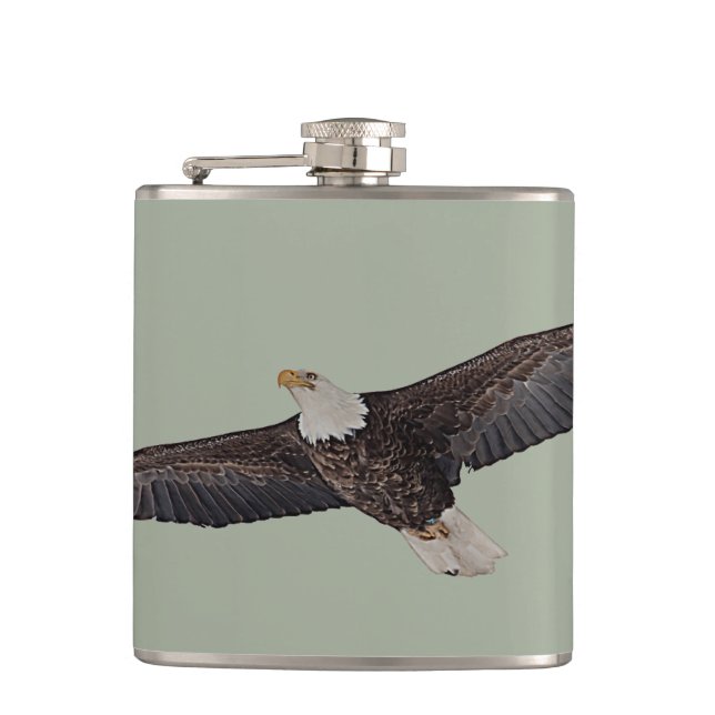 Bald Eagle Soaring Flachmann (Vorderseite)
