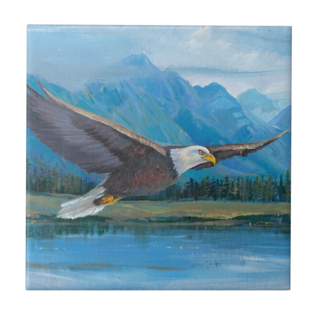 Bald Eagle Soaring Fliese (Vorderseite)