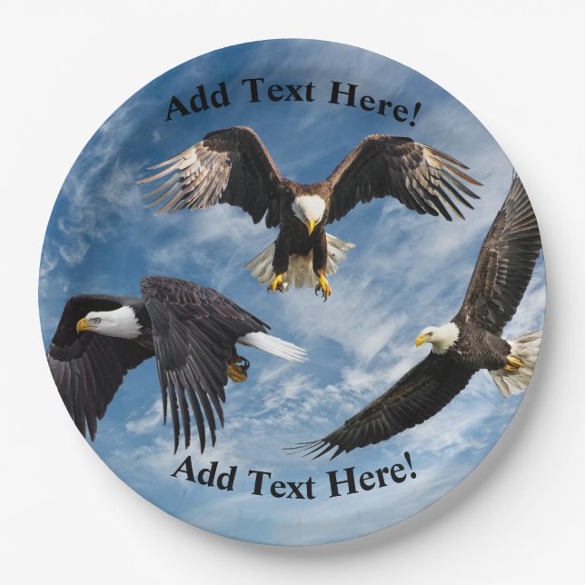 Bald Eagle Soaring Pappteller (Vorderseite)