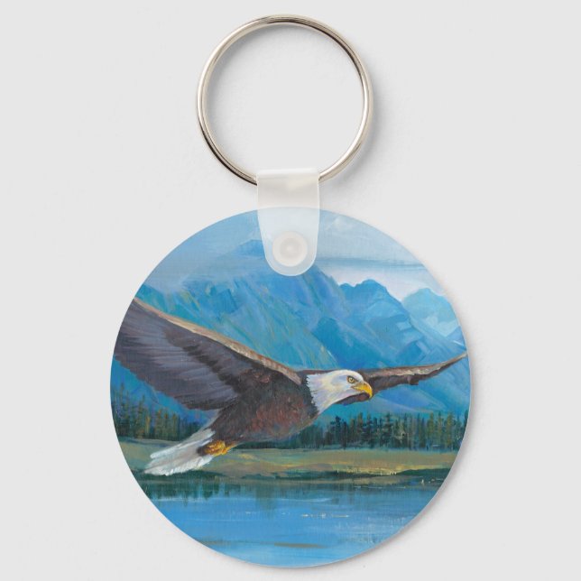 Bald Eagle Soaring Schlüsselanhänger (Vorderseite)