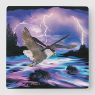 Bald Eagle Square Wall Clock Quadratische Wanduhr