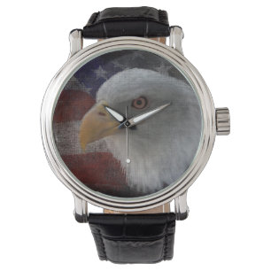Bald Eagle Stars & Stripes Patriotic Armbanduhr