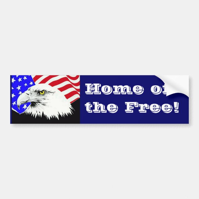 Bald Eagle und die amerikanische Flagge Autoaufkleber (Vorne)