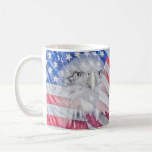 Bald Eagle und die amerikanische Flagge Kaffeetasse