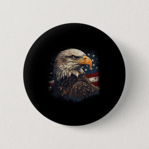 Bald Eagle US American Flag 4. Juli Proud Patr Button