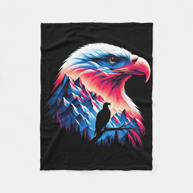 Bald Eagle Us Flag 4. Juli Patriotisches Konzept Fleecedecke (Vorderseite)