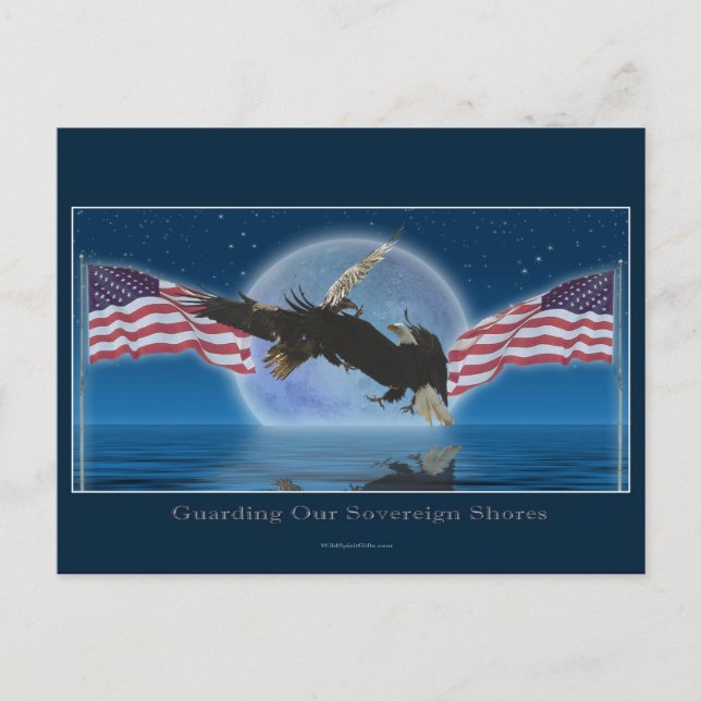 BALD EAGLE & US FLAG Patriot Series Postkarte (Vorderseite)
