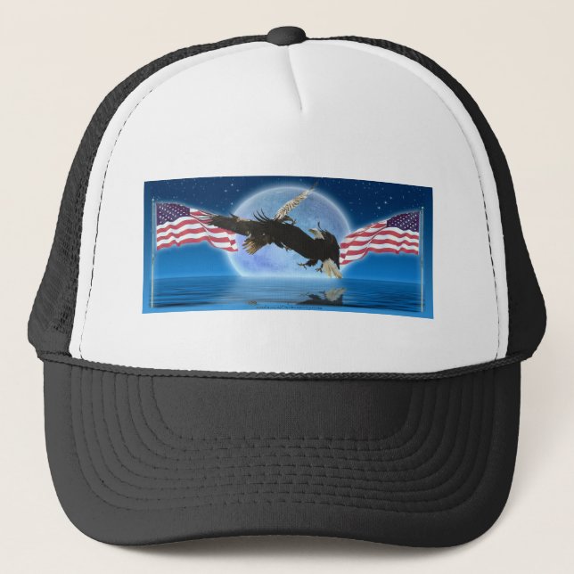 BALD EAGLE & US FLAG Patriot Series Truckerkappe (Vorderseite)