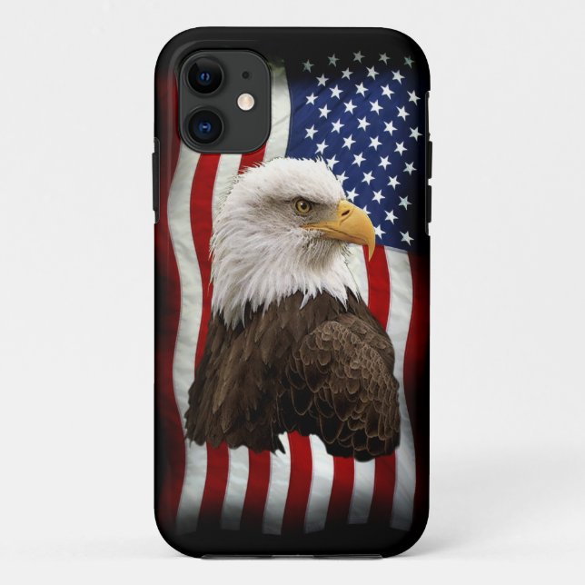 Bald Eagle & US Flag Patriotic Handy Case (Rückseite)