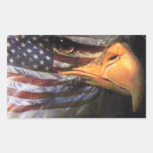 Bald Eagle - US-Flagge Rechteckiger Aufkleber