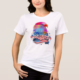 Bald Eagle USA, American Flag Patriotic  Tri-Blend Shirt