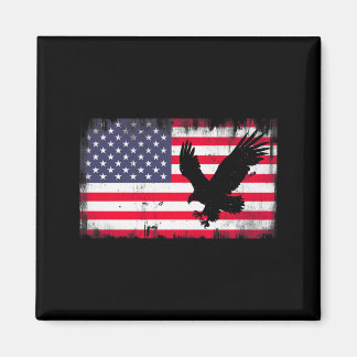 Bald Eagle Usa Flag Patriotic Fourth Of July Dom Magnet
