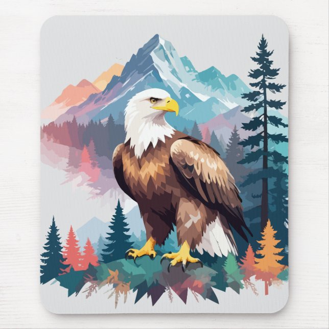 Bald Eagle Vector Art Mousepad (Vorne)