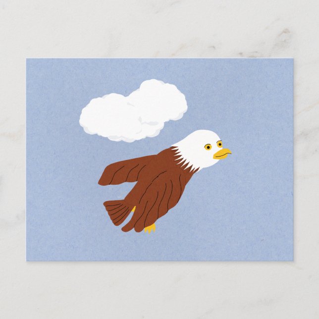 Bald Eagle Whimsical Cartoon Art Postkarte (Vorderseite)