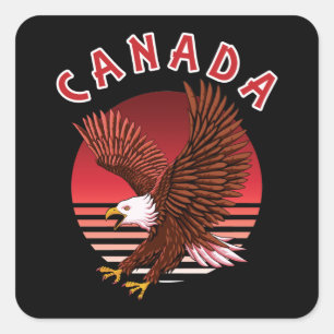 Bald Eagle Wildlife - Kanada Quadratischer Aufkleber