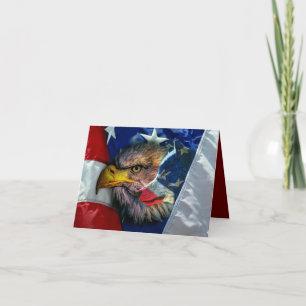 Bald Eagle Wolf American Flag Einladung
